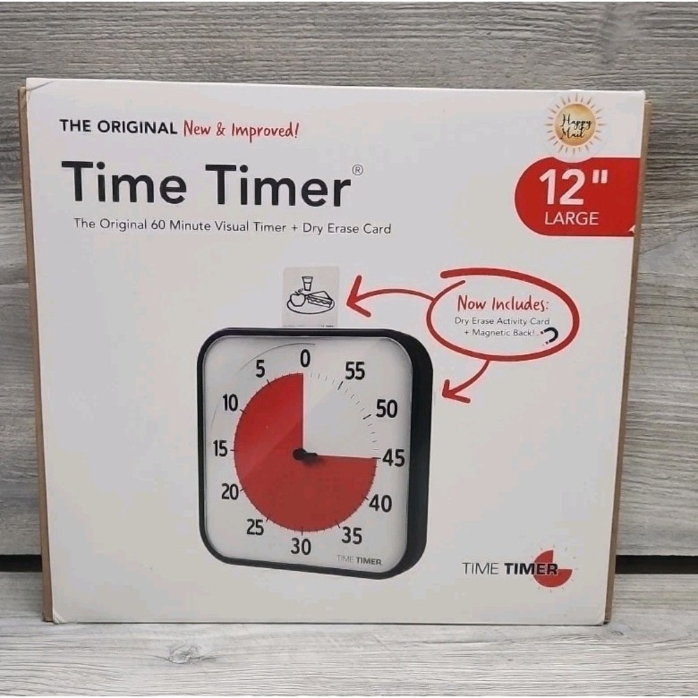 TIME TIMER 12 Inch Visual Timer 60 Minute with‎ Dry Erase Card. B Shelf